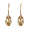 Crystal Teardrop Dangle Earrings for Women Drop Hook Earring 14K Rose Gold Plated Hypoallergenic Jewelry (Light Topaz)